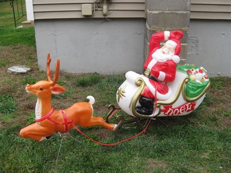 santa blow mold with reindeer|Christmas Blow Molds .